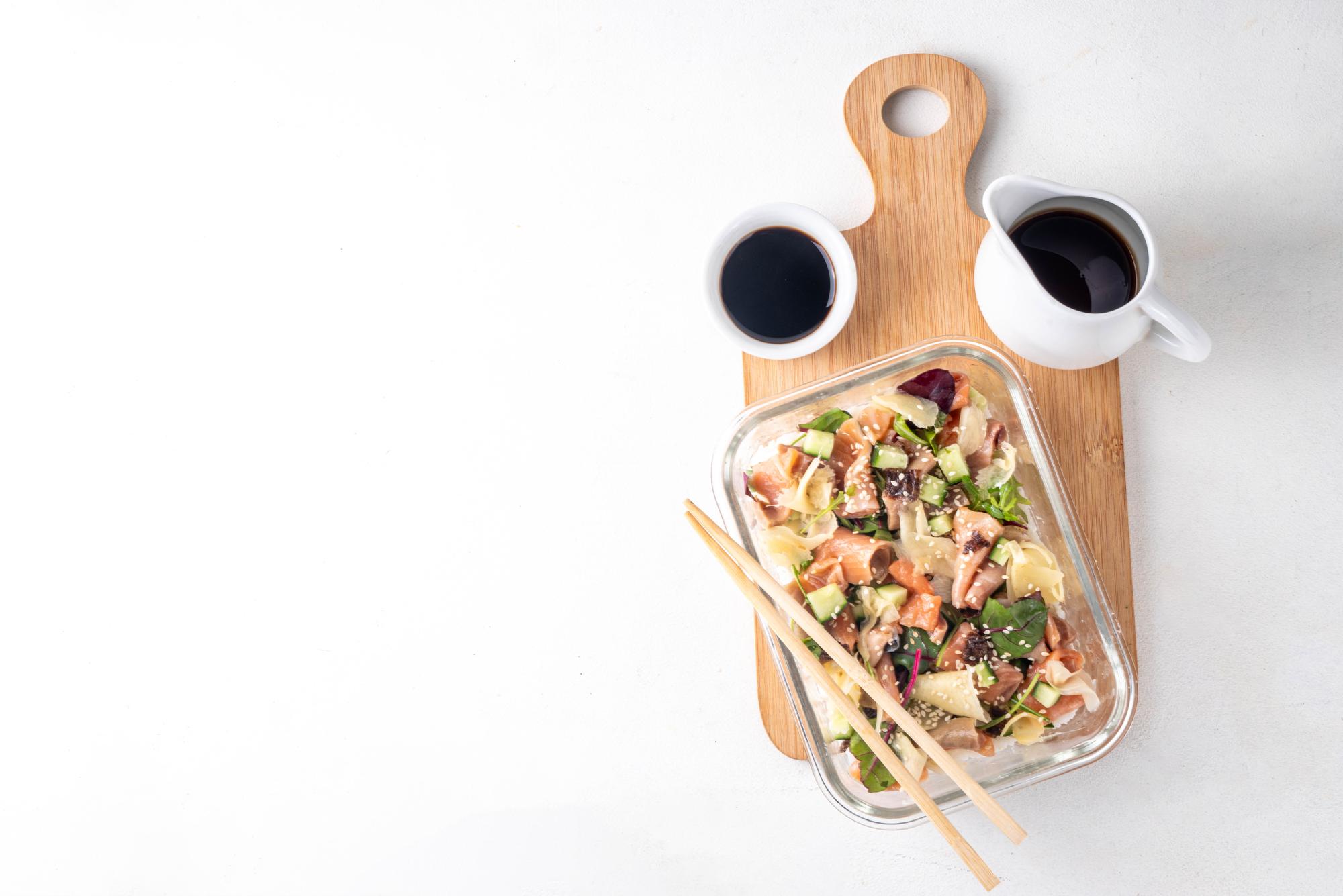 Large editorial shot of meal prep